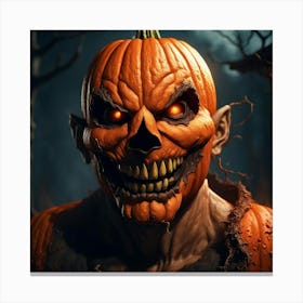 Ghastly grin of the Jack O Lantern Man Canvas Print