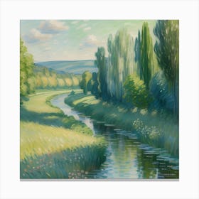 River In The Countryside Canvas Print