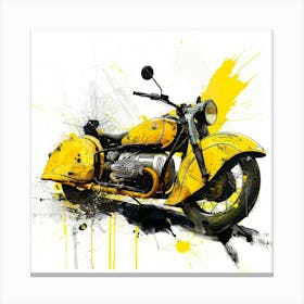 Yellow Motorcycle Canvas Print Canvas Print