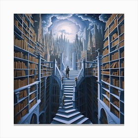 City Of Books 3 Canvas Print