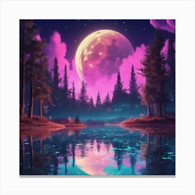 Full Moon In The Forest Canvas Print