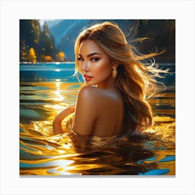 Golden Mermaid Canvas Print