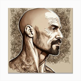 Man Strong Jaw Line Brown Eyes Artistic Looking Canvas Print