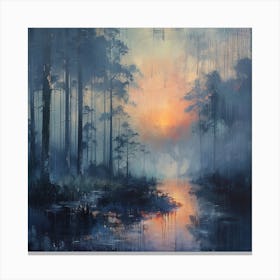 Sunset In The Woods 1 Canvas Print