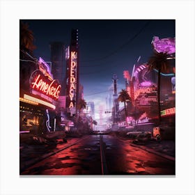 Neon City 5 Canvas Print