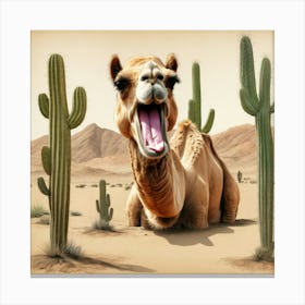 Camel In The Desert 3 Canvas Print