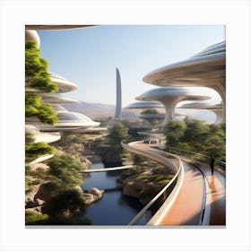 Futuristic Cityscape 245 Canvas Print