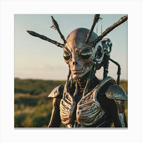 Realistic Alien Art Print Canvas Print