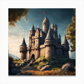 Castle In The Forest Canvas Print