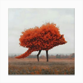 Fox Fall Tree Canvas Print