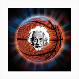 Basketball Ball With Albert Einstein Canvas Print