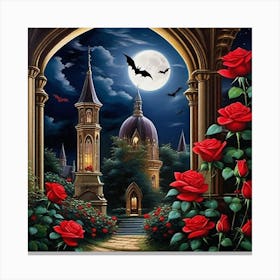 Roses And Bats Canvas Print