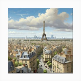 Paris Cityscape art print 1 Canvas Print