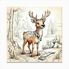 Deer In The Woods 95 Canvas Print