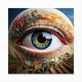 Firefly Divided Eye, Building Sized, Layers, Different Seasons, Seasonal Floors, Surreal, Architectu (9) Canvas Print