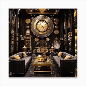 Time in Black And Gold Canvas Print