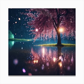 Reflections of Cascading Cherry Blossoms Canvas Print