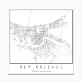 New Orleans Louisiana Street Map Canvas Print
