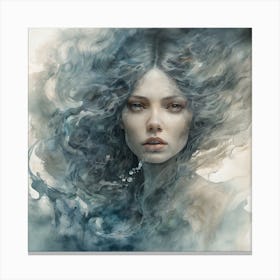 Girl In Water Canvas Print