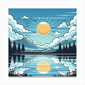 Sun Over The Lake Canvas Print