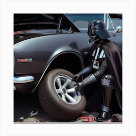 Darth Vader Changes His Tire Star Wars Art Print Canvas Print