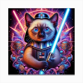 Darth Vader Cat Canvas Print