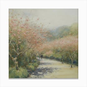 Osmanthus Garden Painting Chinese Watercolour Pa Canvas Print