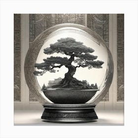 Bonsai Tree In A Glass Ball Canvas Print