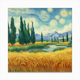 Van Gogh Painted A Wheat Field With Cypresses On The Banks Of The Nile River 1 Canvas Print