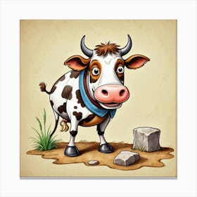 Cartoon Cow 12 Canvas Print