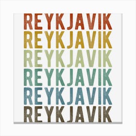 Reykjavik City Iceland Retro Canvas Print