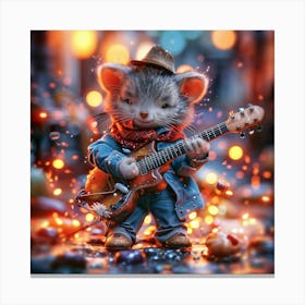 Mouse Plays Guitar Canvas Print