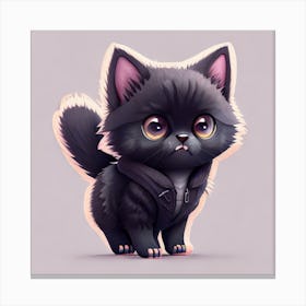 Black Kitten Canvas Print