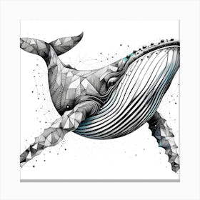 Whale - Abstract Line Art Illustration 90 Canvas Print