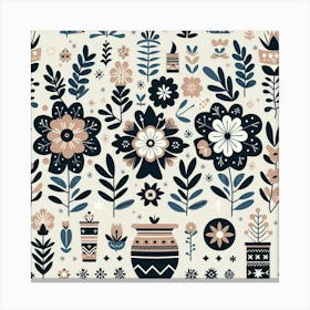 Ethnic Floral Pattern 1 Canvas Print