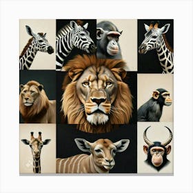 Collections of wild animals Canvas Print