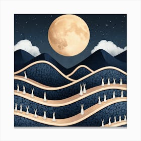 Moon Over The Mountains Canvas Print