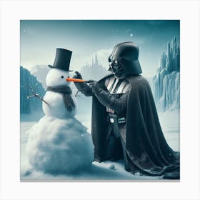 Darth Vader Builds A Snowman Star Wars Art Print Canvas Print