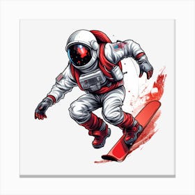 Astronaut Snowboarding Canvas Print
