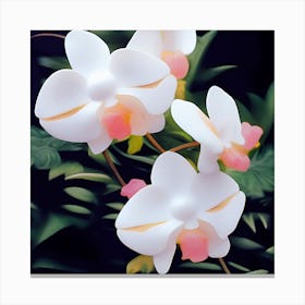 Delicate White And Pink Orchids Canvas Print