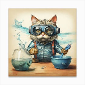 Cat In Goggles Canvas Print