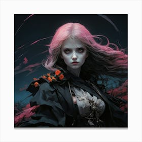 Girl With Pink Hair Canvas Print