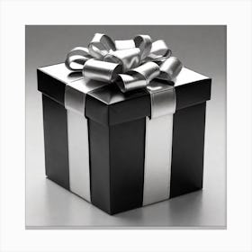 Black And Silver Gift Box 1 Canvas Print