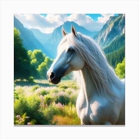 White Horse Canvas Print