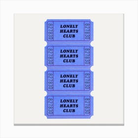 Lonely Hearts Blue Square Canvas Print