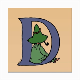 Moomin Collection Alphabet Letter D Canvas Print