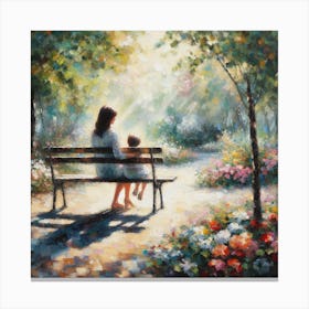 Mother And Child In The Park 2 Canvas Print