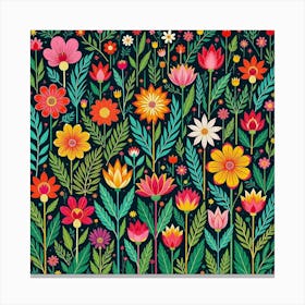 Flowers In A Garden Canvas Print