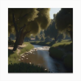 River In The Woods 12 Canvas Print