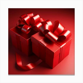 Red Gift Boxes Canvas Print